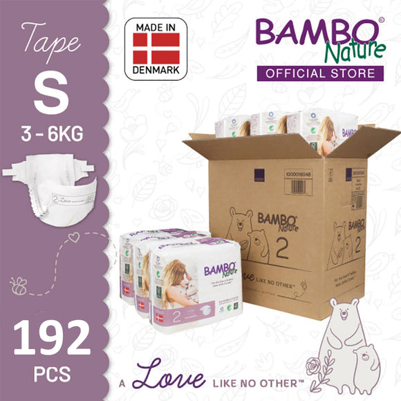 Bambo Nature Baby Diaper [Size 2 / 3-6kg] 32/pack, 6-packs