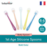 Babymoov 1st Age Silicone Baby Spoon- Set of 5 (Multi Colour)