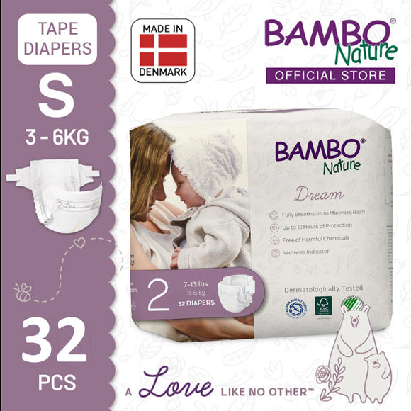 Bambo Nature Baby Diaper [Size 2 / 3-6kg] 32/pack