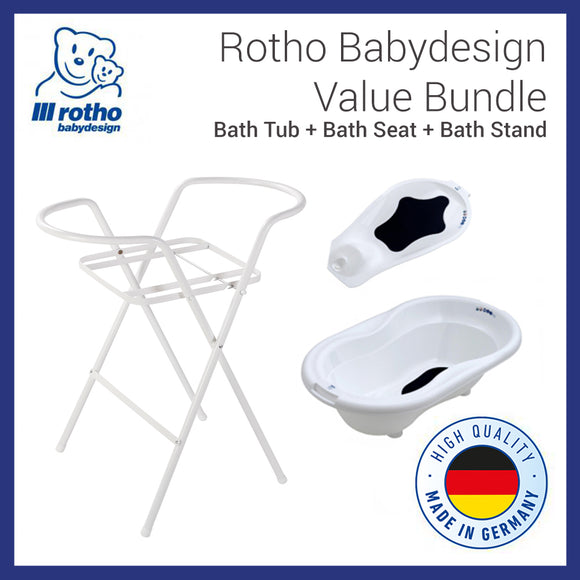 Rotho Babydesign Top Bundle B, Bath Tub + Bath Seat + Bath Stand (5 Colors)