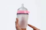 Comotomo Natural Feel Anti-Bacterial Heat Resistance Silicon Baby Bottle 250ml (Pink)