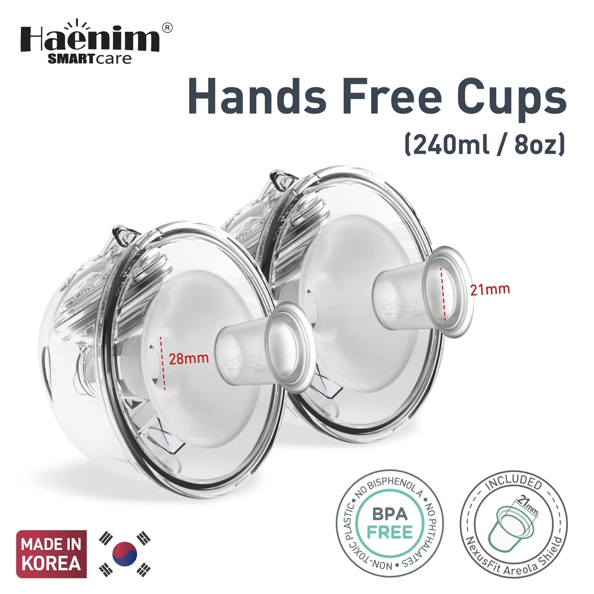 Haenim Hands-Free Collection Cup (One Pair) – Babyken Singapore