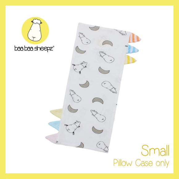 Bed-Time Buddy™ Case Small Moon & Sheepz White with Color & Stripe tag - Small