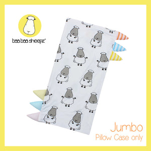 Bed-Time Buddy™ Case Big Sheepz White with Color & Stripe tag - Jumbo