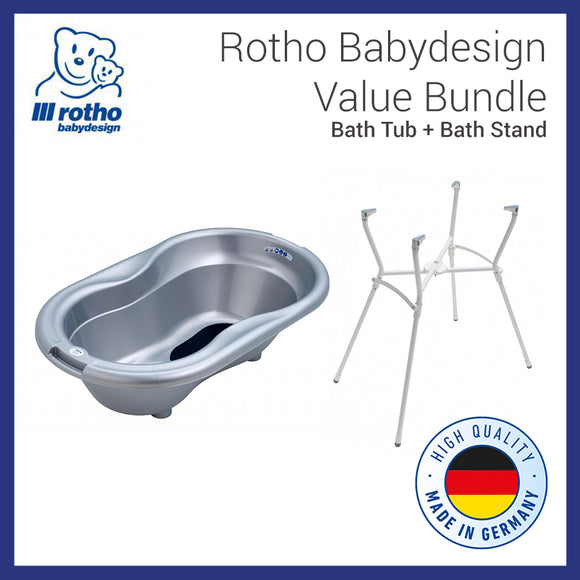Rotho Babydesign Value Bundle C, Bath Tub + Bath Tub Stand (6 Colors)